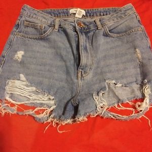 Forever 21 distressed high rise shorts